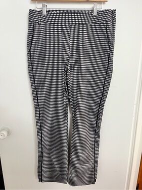 Golftini Black & White Gingham Straight-Leg Pants
